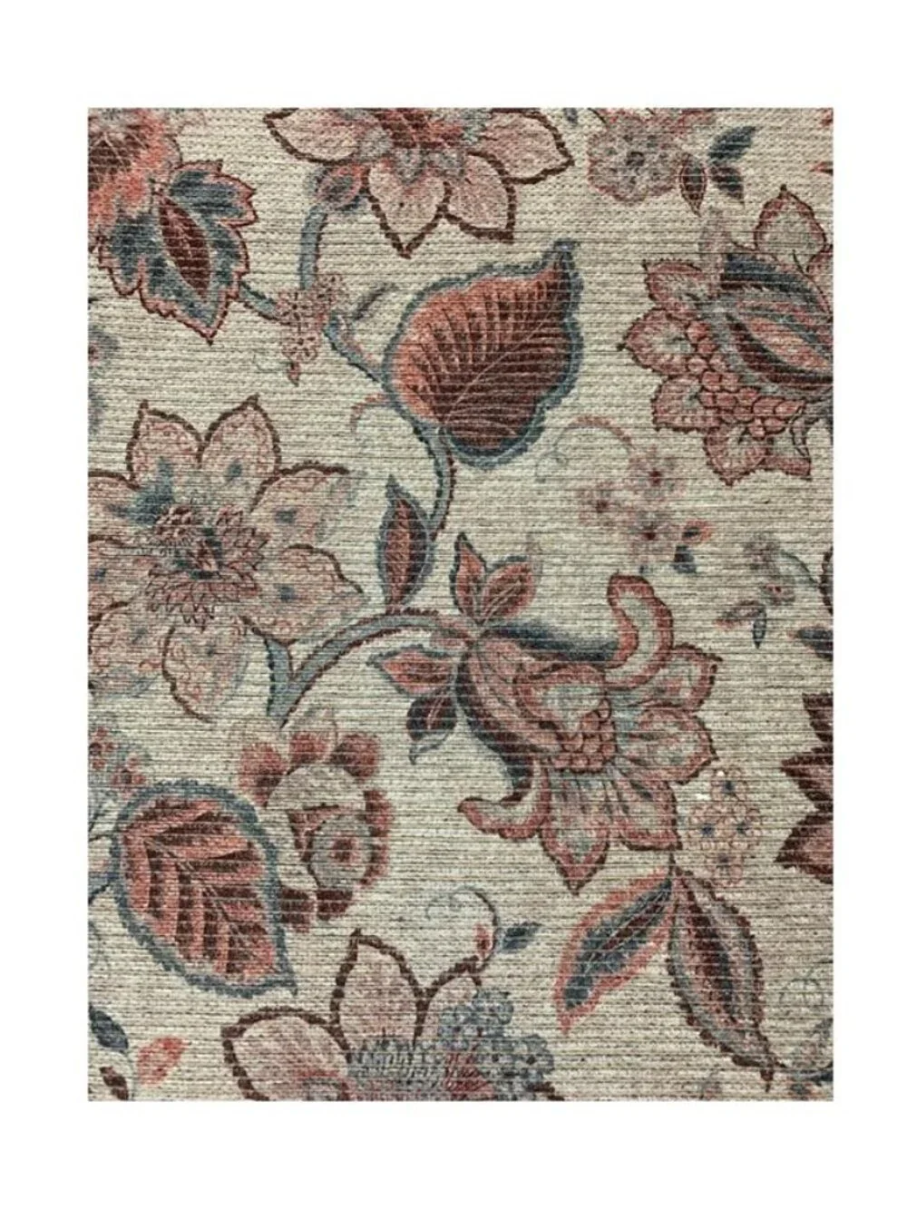 Waverly Washable Brighton Blossom Floral 2' x 6' Rug Runner Rust Pink Cream NWT